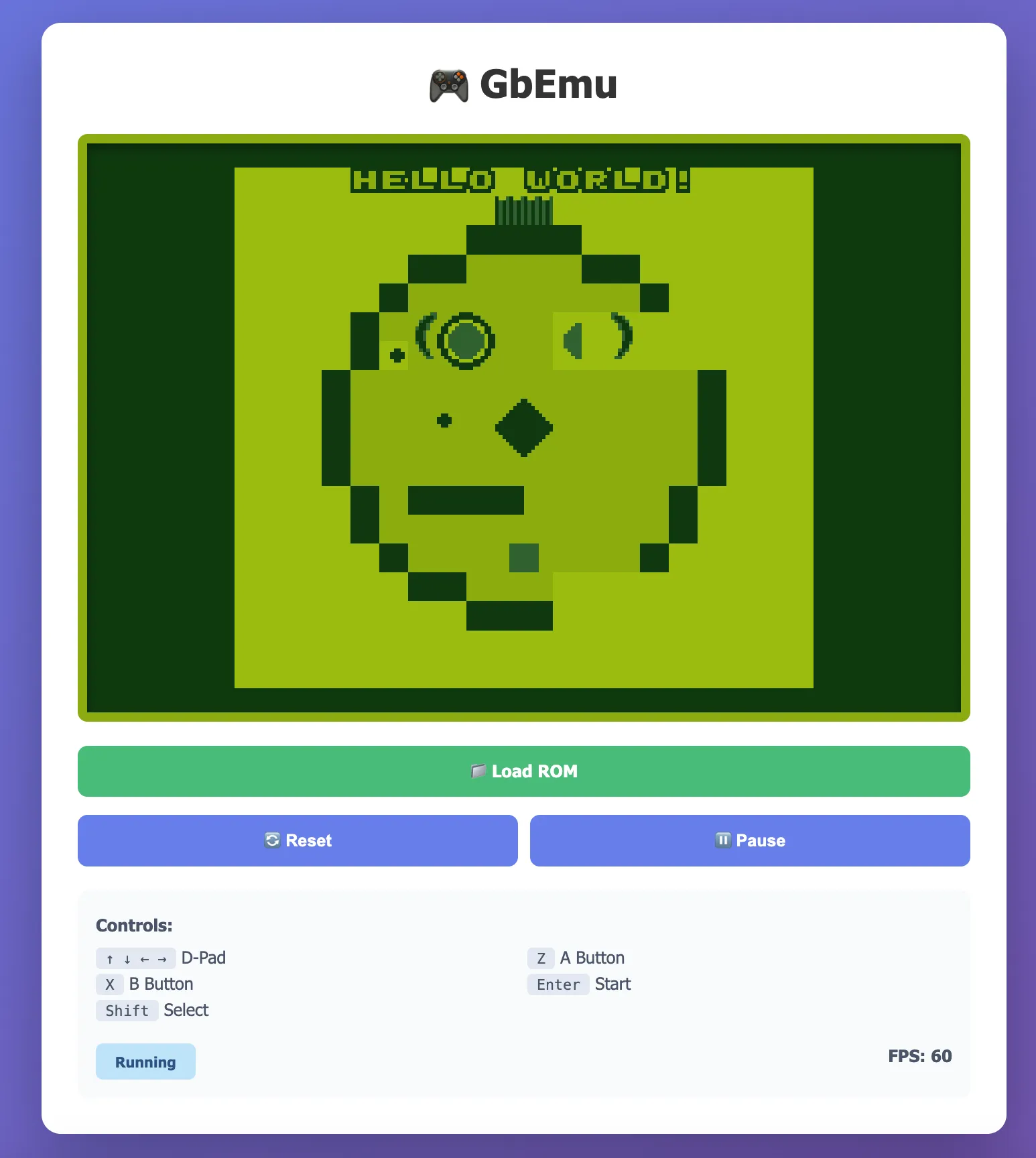 DMG ACID test showing a broken smiley, indicating rendering issues